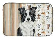 Load image into Gallery viewer, Border Collie Coffee Bar Dish Drying Mat