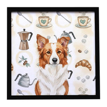 Load image into Gallery viewer, Red and White Border Collie Coffee Bar Framed Metal Print