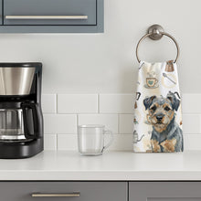 Load image into Gallery viewer, Blue and Tan Border Terrier Coffee Bar Kitchen Towel
