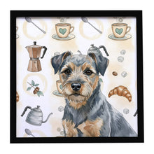 Load image into Gallery viewer, Blue and Tan Border Terrier Coffee Bar Framed Metal Print