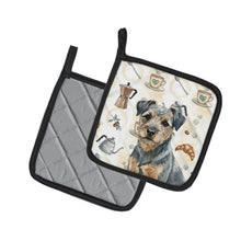 Load image into Gallery viewer, Blue and Tan Border Terrier Coffee Bar Pair of Pot Holders