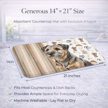Load image into Gallery viewer, Grizzle and Tan Border Terrier Coffee Bar Dish Drying Mat