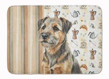 Load image into Gallery viewer, Grizzle and Tan Border Terrier Coffee Bar Memory Foam Kitchen Mat
