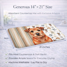 Load image into Gallery viewer, Red Border Terrier Coffee Bar Dish Drying Mat