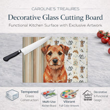 Load image into Gallery viewer, Red Border Terrier Coffee Bar Glass Cutting Board