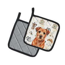 Load image into Gallery viewer, Red Border Terrier Coffee Bar Pair of Pot Holders