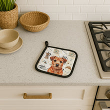 Load image into Gallery viewer, Red Border Terrier Coffee Bar Pair of Pot Holders