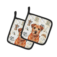 Load image into Gallery viewer, Red Border Terrier Coffee Bar Pair of Pot Holders