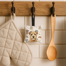 Load image into Gallery viewer, Wheaten Border Terrier Coffee Bar Hanging Square Fabric Ornament 3.5 × 3.5