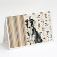 Load image into Gallery viewer, Black and White Borzoi Coffee Bar Greeting Cards Pack of 8