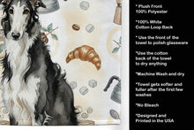 Load image into Gallery viewer, Black and White Borzoi Coffee Bar Kitchen Towel