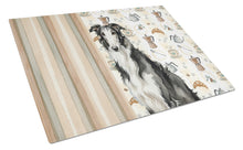 Load image into Gallery viewer, Black and White Borzoi Coffee Bar Glass Cutting Board