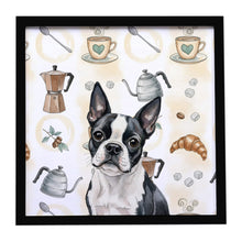 Load image into Gallery viewer, Boston Terrier Coffee Bar Framed Metal Print
