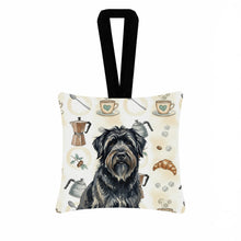 Load image into Gallery viewer, Bouvier des Flandres Coffee Bar Hanging Square Fabric Ornament 3.5 × 3.5