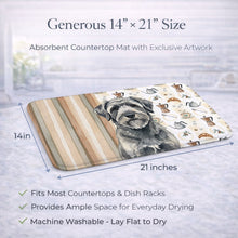 Load image into Gallery viewer, Gray Bouvier des Flandres Coffee Bar Dish Drying Mat