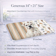 Load image into Gallery viewer, White Boxer Coffee Bar Dish Drying Mat