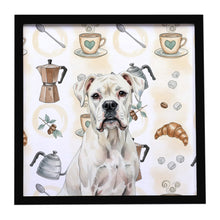 Load image into Gallery viewer, White Boxer Coffee Bar Framed Metal Print