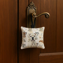 Load image into Gallery viewer, White Boxer Coffee Bar Hanging Square Fabric Ornament 3.5 × 3.5