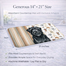 Load image into Gallery viewer, Black Briard Coffee Bar Dish Drying Mat