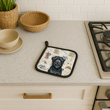 Load image into Gallery viewer, Black Briard Coffee Bar Pair of Pot Holders