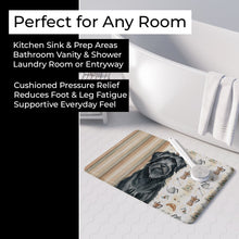 Load image into Gallery viewer, Black Briard Coffee Bar Memory Foam Kitchen Mat