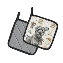 Load image into Gallery viewer, Gray Briard Coffee Bar Pair of Pot Holders