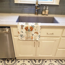 Load image into Gallery viewer, Orange and White Brittany Coffee Bar Kitchen Towel