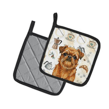 Load image into Gallery viewer, Belge Brussels Griffon Coffee Bar Pair of Pot Holders
