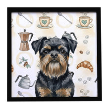 Load image into Gallery viewer, Black and Tan Brussels Griffon Coffee Bar Framed Metal Print