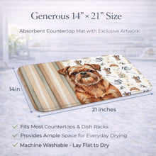 Load image into Gallery viewer, Red Brussels Griffon Coffee Bar Dish Drying Mat