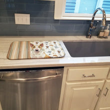 Load image into Gallery viewer, Fawn and White Bull Terrier Coffee Bar Dish Drying Mat