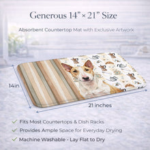 Load image into Gallery viewer, Fawn and White Bull Terrier Coffee Bar Dish Drying Mat