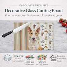 Load image into Gallery viewer, Fawn and White Bull Terrier Coffee Bar Glass Cutting Board