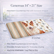 Load image into Gallery viewer, Red and White Bull Terrier Coffee Bar Dish Drying Mat