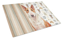 Load image into Gallery viewer, Red and White Bull Terrier Coffee Bar Glass Cutting Board