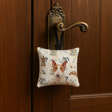 Load image into Gallery viewer, Red and White Bull Terrier Coffee Bar Hanging Square Fabric Ornament 3.5 × 3.5