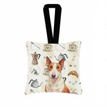 Load image into Gallery viewer, Red and White Bull Terrier Coffee Bar Hanging Square Fabric Ornament 3.5 × 3.5