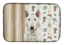 Load image into Gallery viewer, White Bull Terrier Coffee Bar Dish Drying Mat