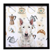 Load image into Gallery viewer, White Bull Terrier Coffee Bar Framed Metal Print