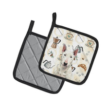 Load image into Gallery viewer, White Bull Terrier Coffee Bar Pair of Pot Holders