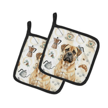 Load image into Gallery viewer, Bullmastiff Coffee Bar Pair of Pot Holders