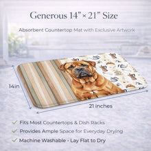Load image into Gallery viewer, Red Bullmastiff Coffee Bar Dish Drying Mat