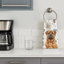 Load image into Gallery viewer, Red Bullmastiff Coffee Bar Kitchen Towel
