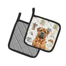 Load image into Gallery viewer, Red Bullmastiff Coffee Bar Pair of Pot Holders