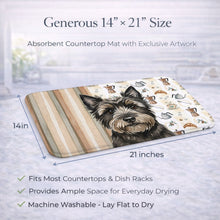 Load image into Gallery viewer, Black Cairn Terrier Coffee Bar Dish Drying Mat