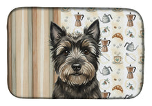 Load image into Gallery viewer, Black Cairn Terrier Coffee Bar Dish Drying Mat