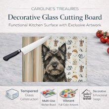 Load image into Gallery viewer, Black Cairn Terrier Coffee Bar Glass Cutting Board
