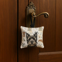 Load image into Gallery viewer, Black Cairn Terrier Coffee Bar Hanging Square Fabric Ornament 3.5 × 3.5