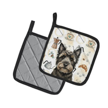 Load image into Gallery viewer, Black Cairn Terrier Coffee Bar Pair of Pot Holders