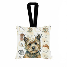 Load image into Gallery viewer, Cairn Terrier Coffee Bar Hanging Square Fabric Ornament 3.5 × 3.5